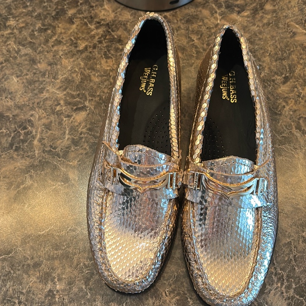 G.H. Bass & Co. Silver Loafers